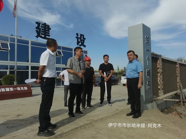伊寧市委副書記、政府黨組書記、市長哈米提?阿克木蒞臨陜煤建設(shè)天工公司承建的煤炭儲運中心基地建設(shè)項目檢查指導(dǎo)工作