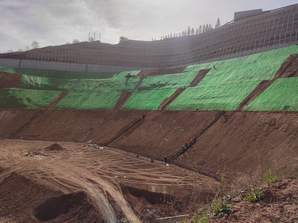 陜煤建設路橋分公司文家坡礦風井場地山體滑坡災害治理工程格構梁施工圓滿完成